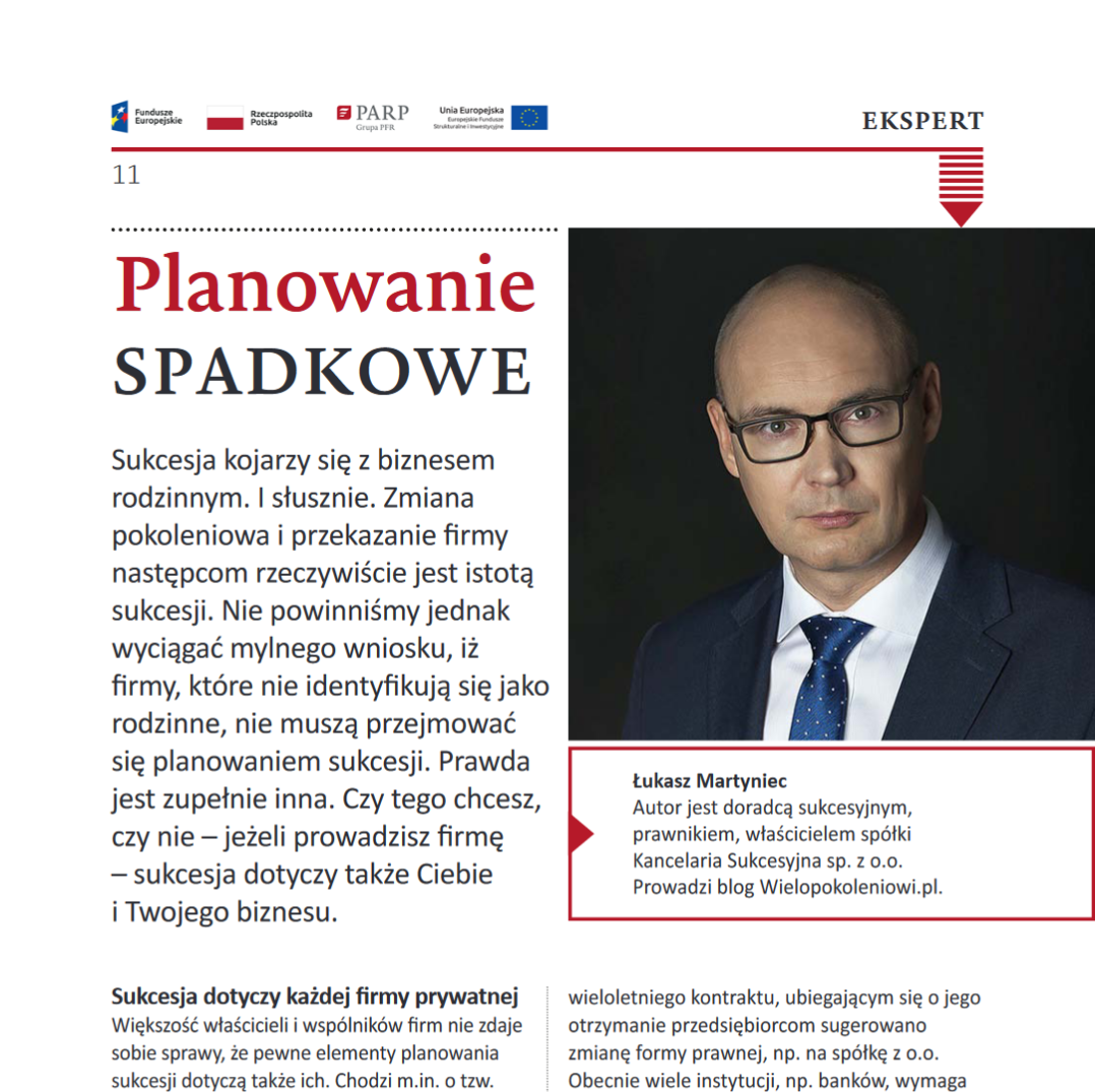 Planowanie spadkowe w Twój Biznes Magazyn PARP